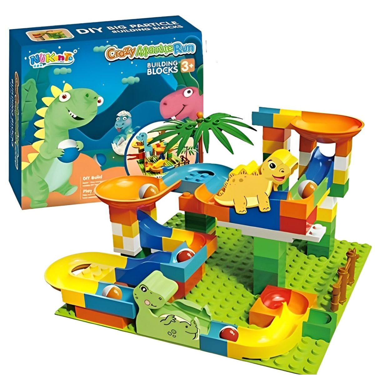 Rola Bola Dino 130 Peças Blocos De Montar Infantil - Steam Toy Rola Bola Dino 130 Peças Blocos De Montar Infantil - Steam Toy